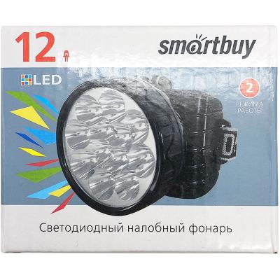 Фонарь налобный Smartbuy 12 LED, Li-ion 900mAh, черный (SBF-HL032)
