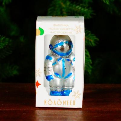 Игрушка ёлочная, 1шт. 11см. Космонавт, голубой