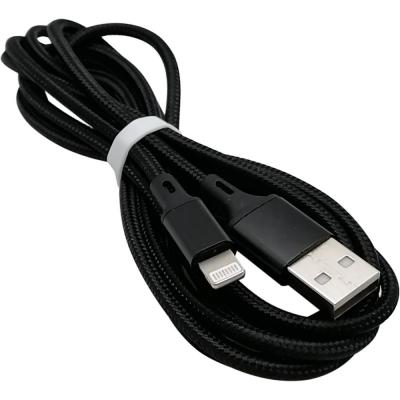 Кабель USB - Lightning 8pin, 2,0м, SmartBuy S14, 3A, нейлон, черный (iK-522-S14b)