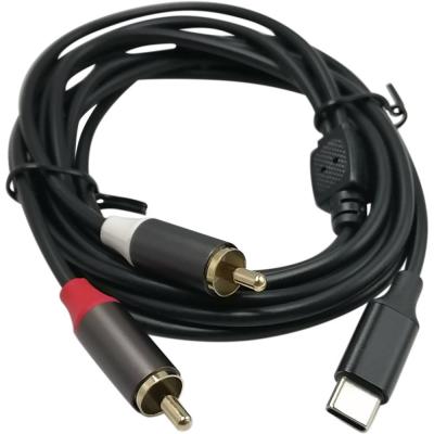 Type-C - 2RCA, 2,0м, BW1627, черный