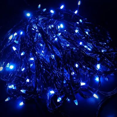Гирлянда нитевая уличная, 10м, 80LED, син./2 LED мерц, Ч.П. LX-215