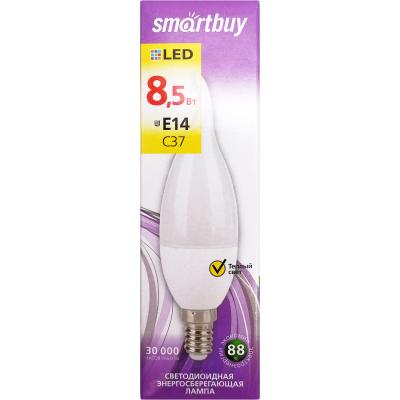 LED лампа Свеча на ветру мат. C37Can/8,5W/3000/E14, Smartbuy**
