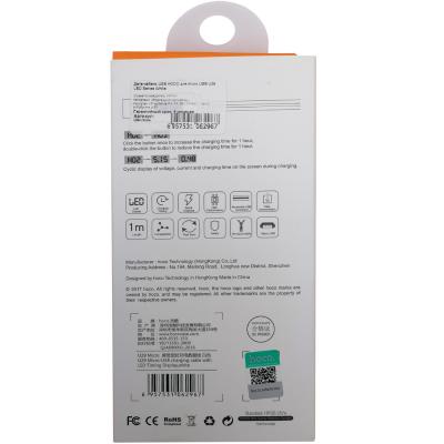 Кабель USB - micro USB, 1,2м, HOCO U29 LED, белый