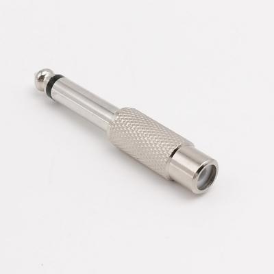 Переходник шт.6,3 моно - гн.RCA металл
