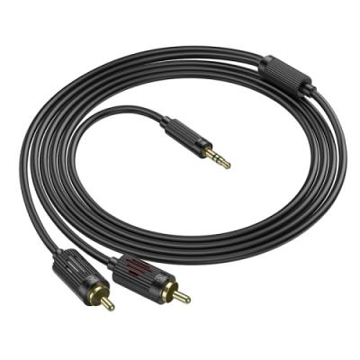 Jack3,5 - 2RCA, 1,5м, HOCO UPA28, черный