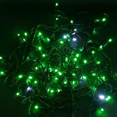 Гирлянда нитевая уличная, 10м, 80LED, зел./2 LED мерц, Ч.П. LX-218