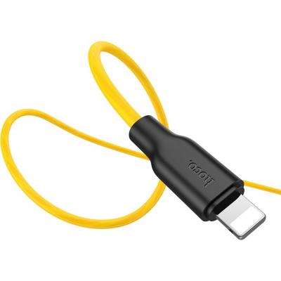 Кабель USB - Lightning 8pin, 1,0м, HOCO X21 Plus Silicone 2.4A, черный/желтый