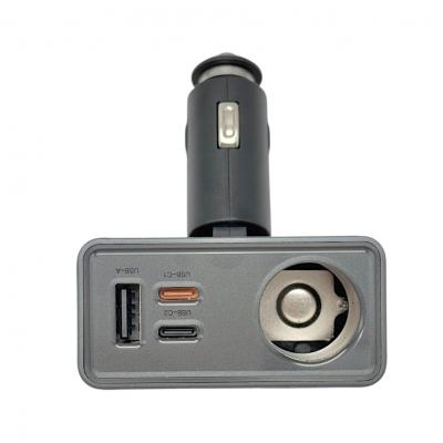Разветвитель прикуривателя, 1 гнездо+1xUSB+2USB-C, HOCO Z65A, черный