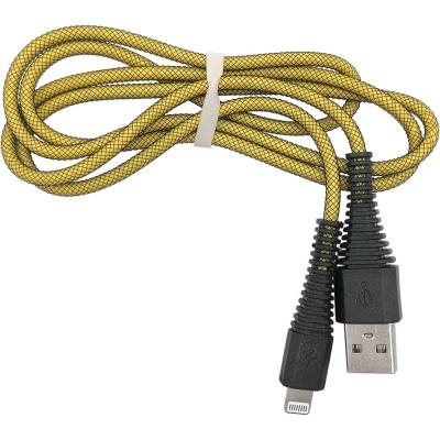 Кабель USB - Lightning 8pin, 1,0м, Smartbuy, карбон, экстрапрочный, до 2А, жел (iK-510n-2 yellow)***