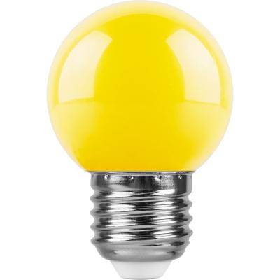 LED лампа G45/1W/E27, желтый /25879/