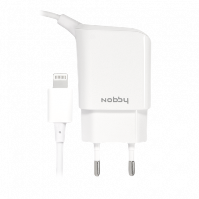 СЗУ Nobby Practic 017-001 s8pin (Lightning) для Apple, 2.1А, 1.2м, белый