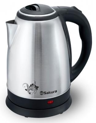 Чайник SAKURA SA-2134S (металл, 1800 Вт, 1.8 л.) глянцевый+черный