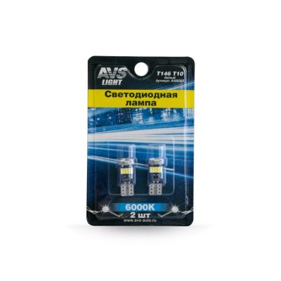 LED лампы AVS T146 T10 (W2,1x9,5d) 15SMD 4014, CANBUS, белый