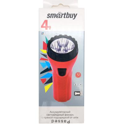 Фонарь ручной Smartbuy 4 LED, аккумуляторный, красный (SBF-93-R)