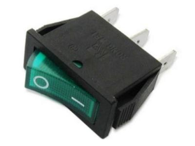 Переключатель клавишный IRS-101-2C (ON-OFF) 250V/15A зеленый с подсветкой /14163