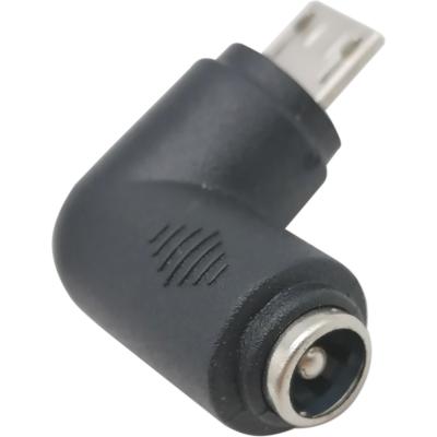 Переходник питания гн.5,5*2,1 х microUSB, угловой