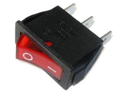 Переключатель клавишный IRS-101-2C (ON-OFF) 250V/15A красный с подсветкой /2250