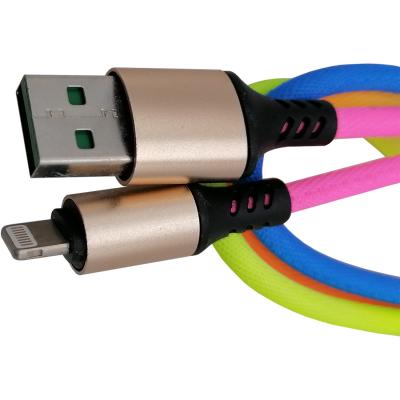 Кабель USB - Lightning 8pin, 1,0м, Smartbuy, в ткан. оплетке Acid, <2A, градиент (iK-512ARbox p-y***