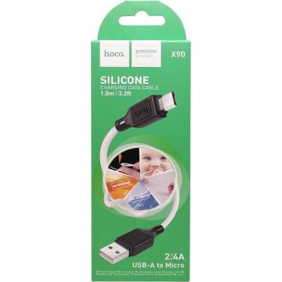 Кабель USB - micro USB, 1,0м, HOCO X90 Cool, силикон, белый