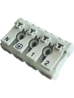 Клемма пружинная соединительная КСП4-L+N, 16A, с ножками (SBE-sc-4)