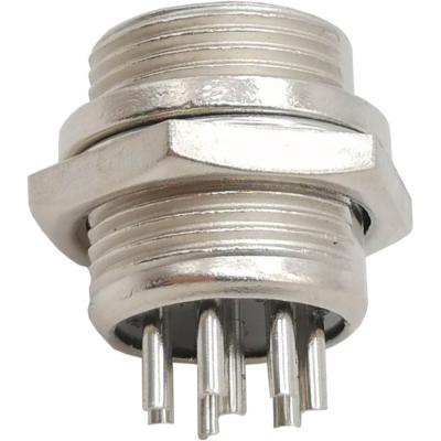 MIC16 (GX16) штекер 8pin, на корпус (7А, 125В)