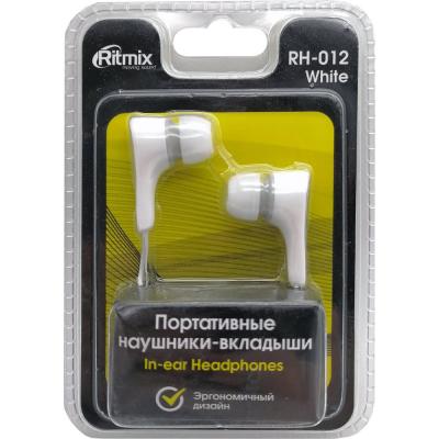 Наушники Ritmix RH-012 белый (вакуумные)