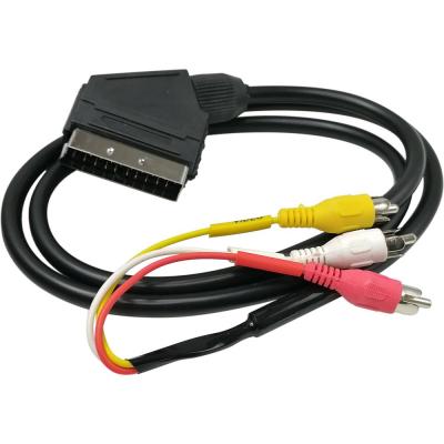SCART-3RCA, 1,2м, с перекл., APH-136-1.2
