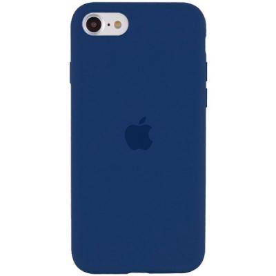 Чехол-накладка iPhone 7/8/SE2, TPU Soft touch,с полным покрытием, лого, темно-синий /BL/