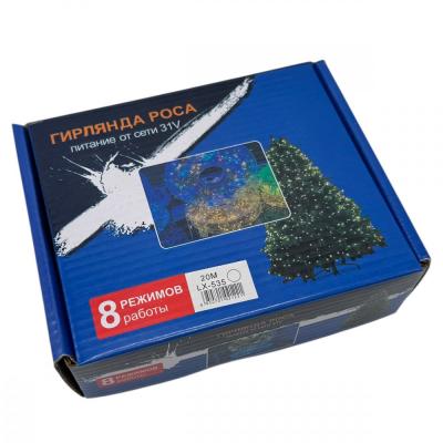 Гирлянда провол. 20м./600led, РОСА / МИШУРА З.П. бел. LX-535