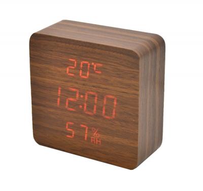 Часы VST872S-3 крас.цифры (ТЕМНО-коричневый) USB-5V/4*ААА