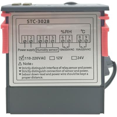 Термо-гигростат STC-3028 220В 2 канала, -20 - +80℃, 0-100%RH с цифр. индик
