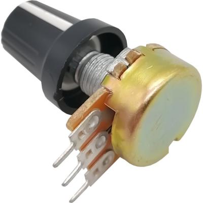 Резистор переменный 3pin, 50K, WH148 с ручкой 