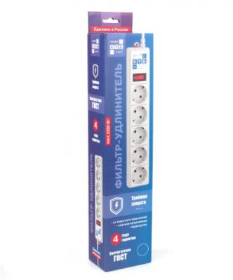 Сетевой фильтр Power Cube, 5.0м, 5 розеток, белый (SPG-B-15-WHITE)