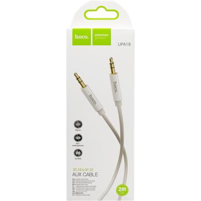 Jack 3,5mm - Jack 3,5mm 2,0м stereo HOCO UPA19 Series, серебро