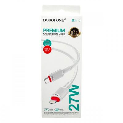 Кабель Type C - Lightning 8pin, 1,0м, BOROFONE BX110, 3.0A PD 27W, белый 