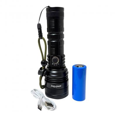 Фонарь ручной Smartbuy CREE XHP-90 30W,с сист. фокусировки луча, аккумул., черный (SBF-40-K)**
