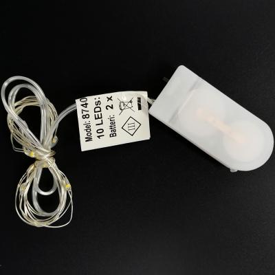 Гирлянда проволочная, 0,9м, 10LED, т.бел. роса, 2CR2032, Luca String Light /87406/