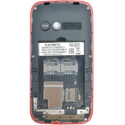 Мобильный телефон teXet TM-B227 док-станция, красный*