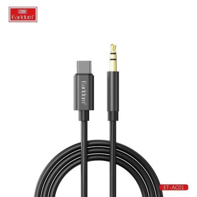 Jack 3,5mm - TYPE-C 1,0м, Earldom ET-AC01, черный