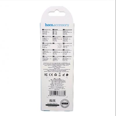 Кабель USB - micro USB, 1,0м, HOCO X88 Gratified, ПВХ, 2.4А, белый