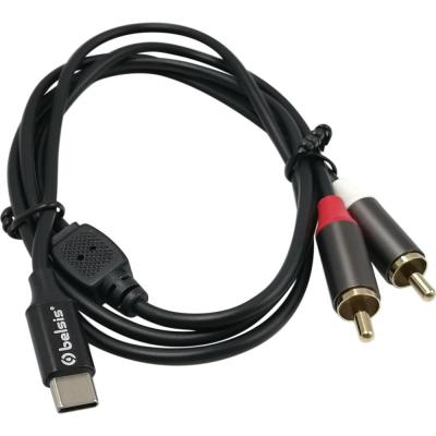 Type-C - 2RCA, 1,0м, BW1626, черный