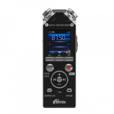 Диктофон RITMIX RR-989 8Gb black (цв.дисплей,плеер, FM,микрофон)