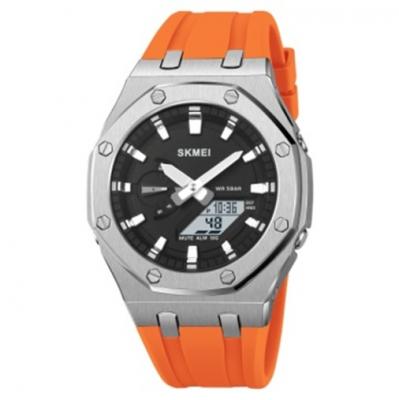 Часы наручные Skmei 2243 серебро-оранжевый (silver-orange)