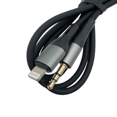 Jack 3,5mm - Lightning 1,0м HOCO UPA22, силикон, черный 