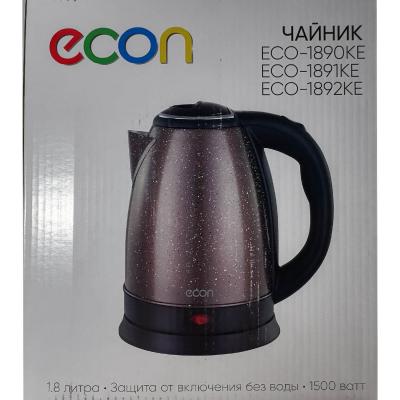 Чайник ECON ECO-1892KE (металл, 1500 Вт, 1.8 л.) коричневый