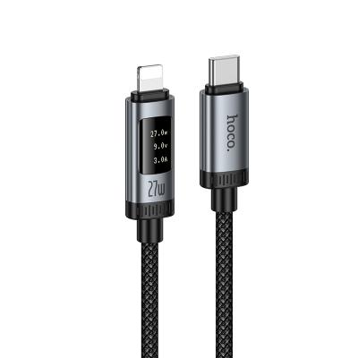 Кабель Type C - Lightning 8pin, 1,2м, HOCO U148, 27W PD, LED дисплей, черный