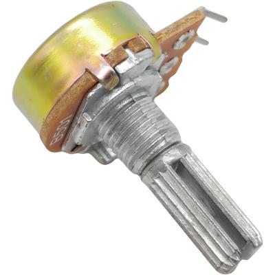 Резистор переменный 3pin, 0,5K, (d-17 мм, резьба М7, Вал d-6 мм)
