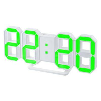 Часы-будильник PERFEO LUMINOUS, белый/зеленый