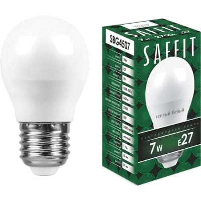 LED лампа G45/07W/2700/E27, SAFFIT /55036/