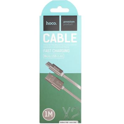 Кабель USB - micro USB, 1,0м, HOCO X2 Series, графит